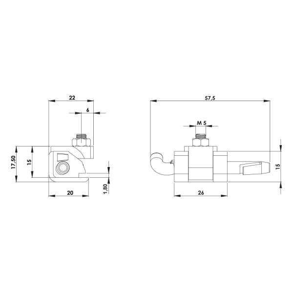 Cerniera angolare in plastica nera MG17.35.0.3.15