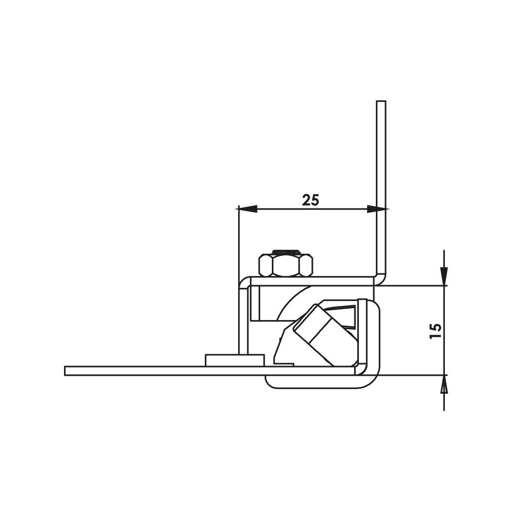 Cerniera angolare in plastica nera MG17.35.0.3.15