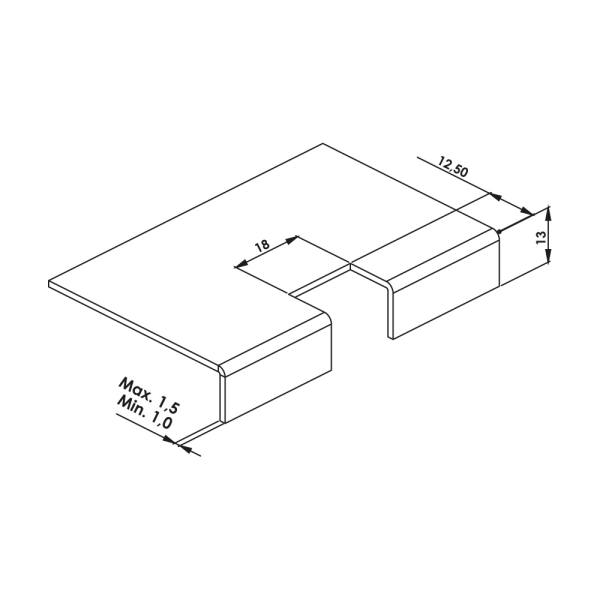 Cerniera angolare in plastica nera MG17.35.0.3.15