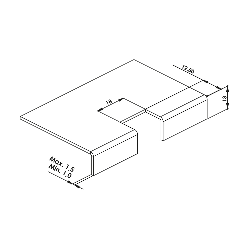 Cerniera angolare in plastica nera MG17.35.0.3.15