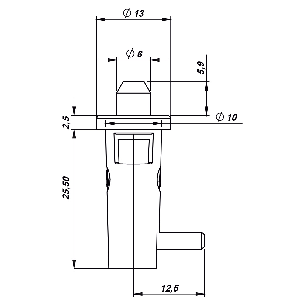 Cerniera a molla bianca MM13.36