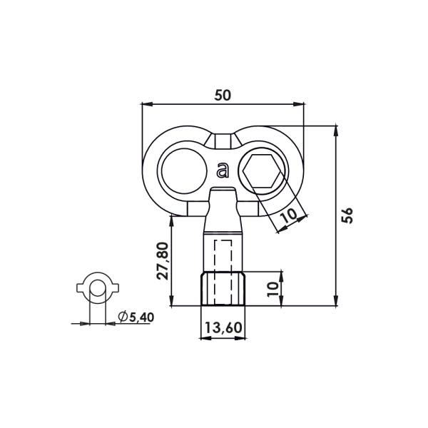 Chiave universale a farfalla in plastica