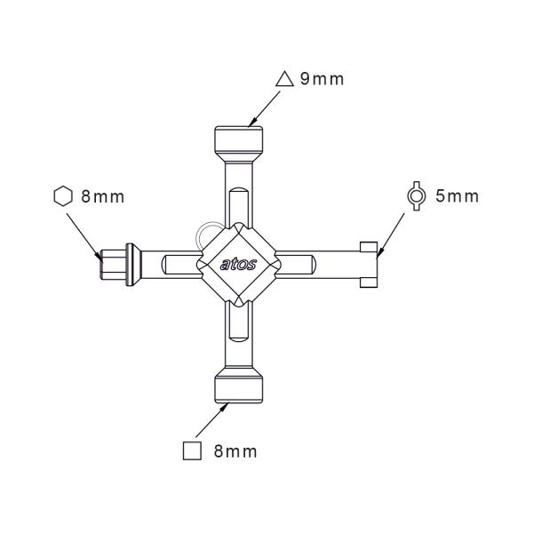Chiave a croce multifuzione a 4 punte