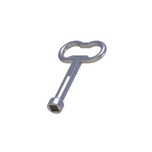 Chiave lunga universale per quadri elettrici in zama cromata - impronta quadrata