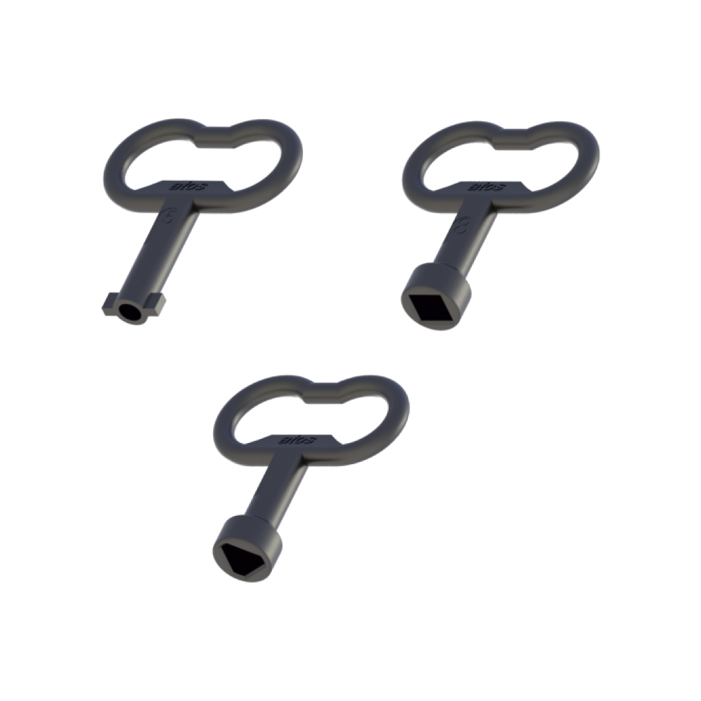 Chiave universale per quadri elettrici in plastica - triangola, quadrata, con alette