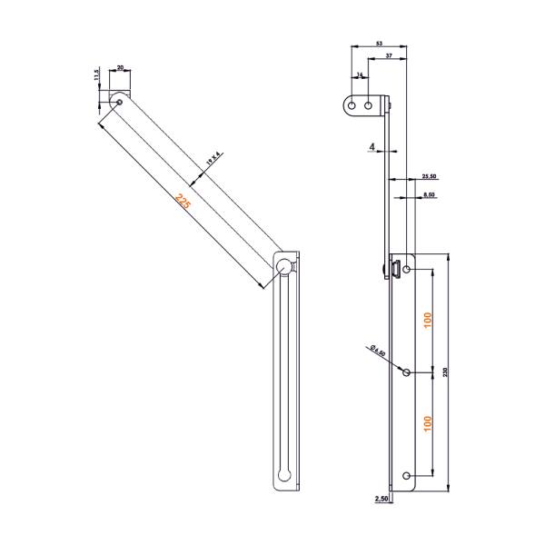 Ferma porta in acciaio 425 mm