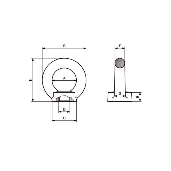 Golfari Femmina DIN 582 - Acciaio inox