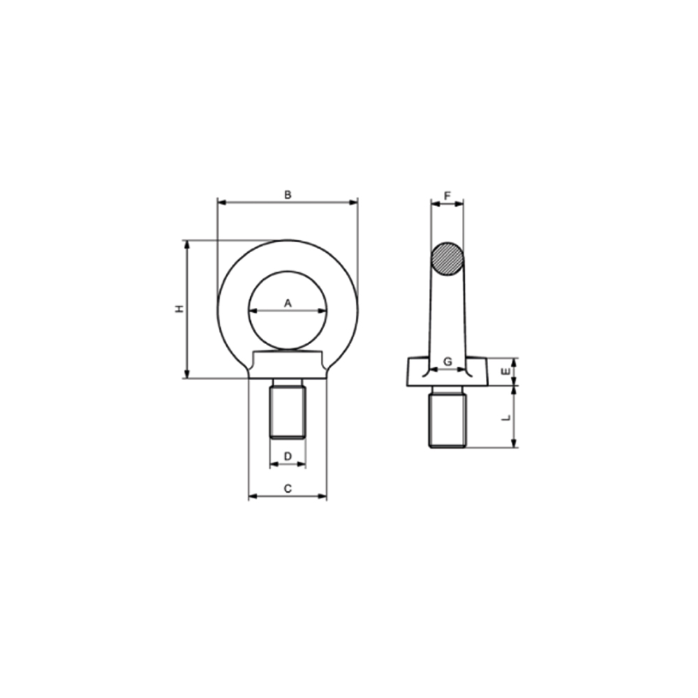 Golfari Maschio DIN 580 - Acciaio zincato