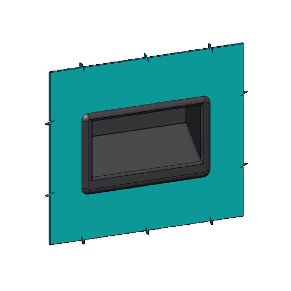 Maniglia incasso nera plastica TK09.35