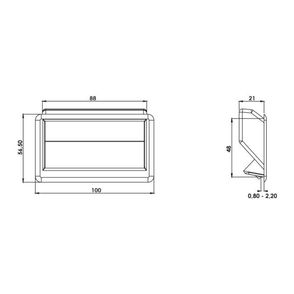 Maniglia incasso nera plastica TK09.35