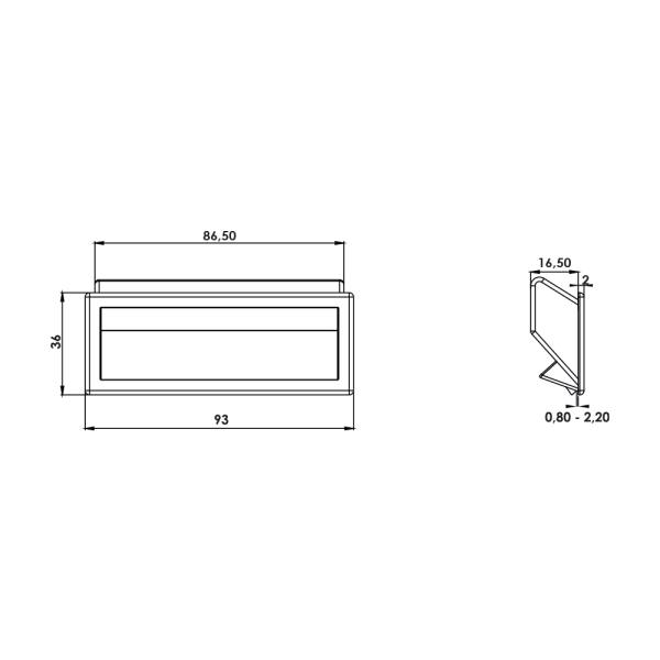 Maniglia incasso nera plastica TK19.35