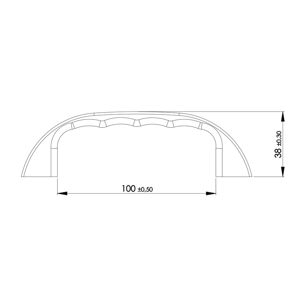Maniglia a ponte in plastica nera