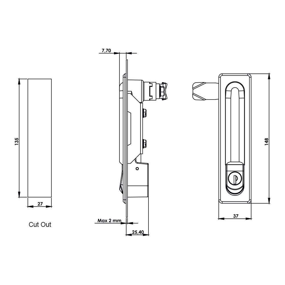 Maniglia girevole KI09