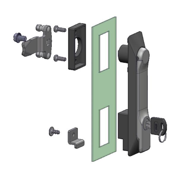 Maniglia girevole in plastica e zama KI25