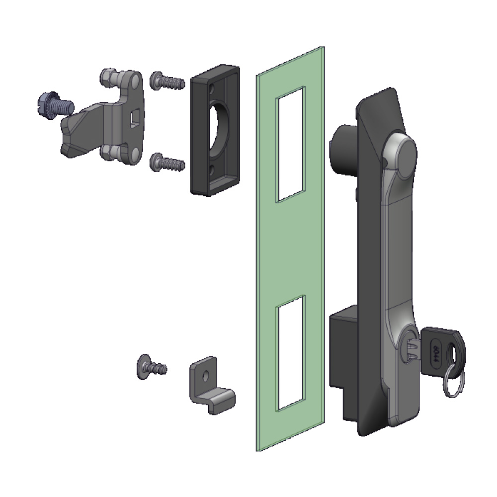 Maniglia girevole in plastica e zama KI25