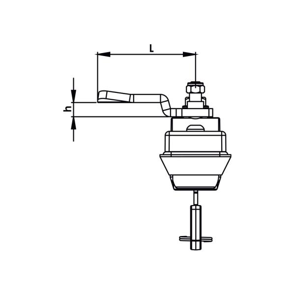 Maniglia girevole in plastica e zama KI25
