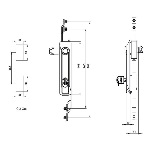 Maniglia girevole Ki28
