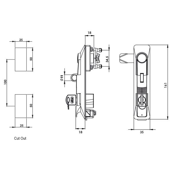 Maniglia girevole KI41