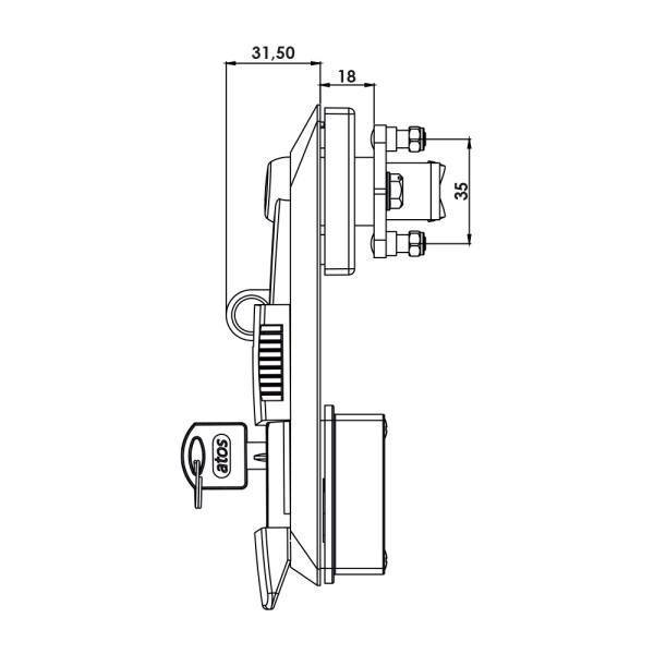 Maniglia girevole in zama KI73