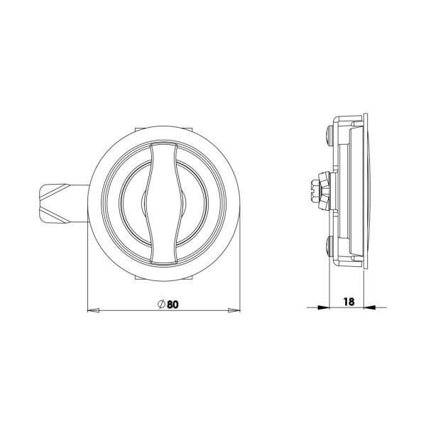 Serratura circolare per armadi metallici KD09