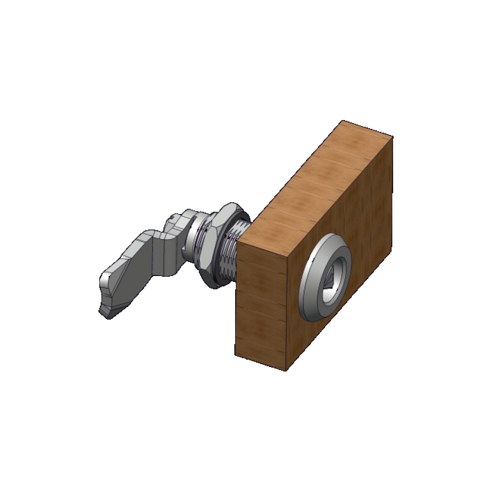 Serratura 1/4 di giro con molla - L 70 mm