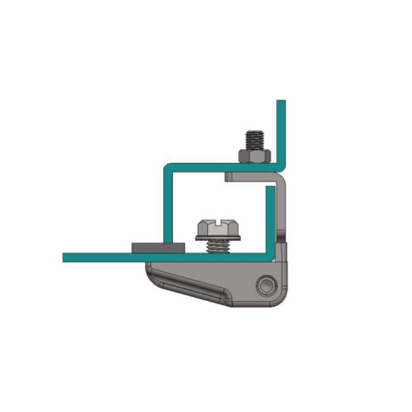 Cerniera esterna con fori per pannelli di spessore 25mm