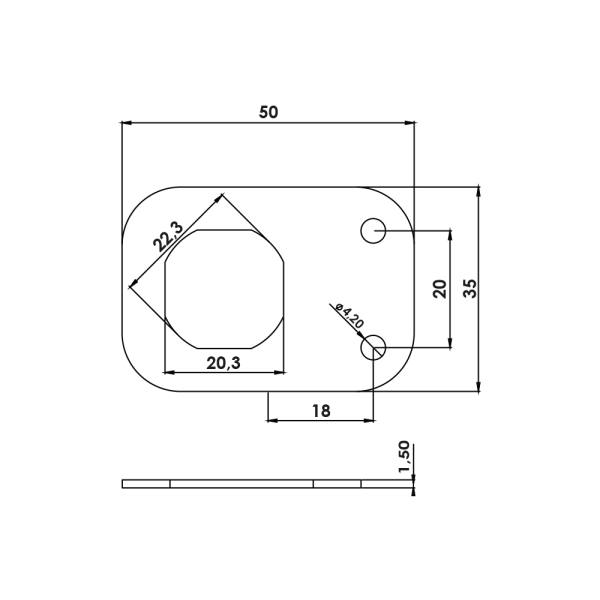 Piastra di fissaggio per serratura SP01.2.1