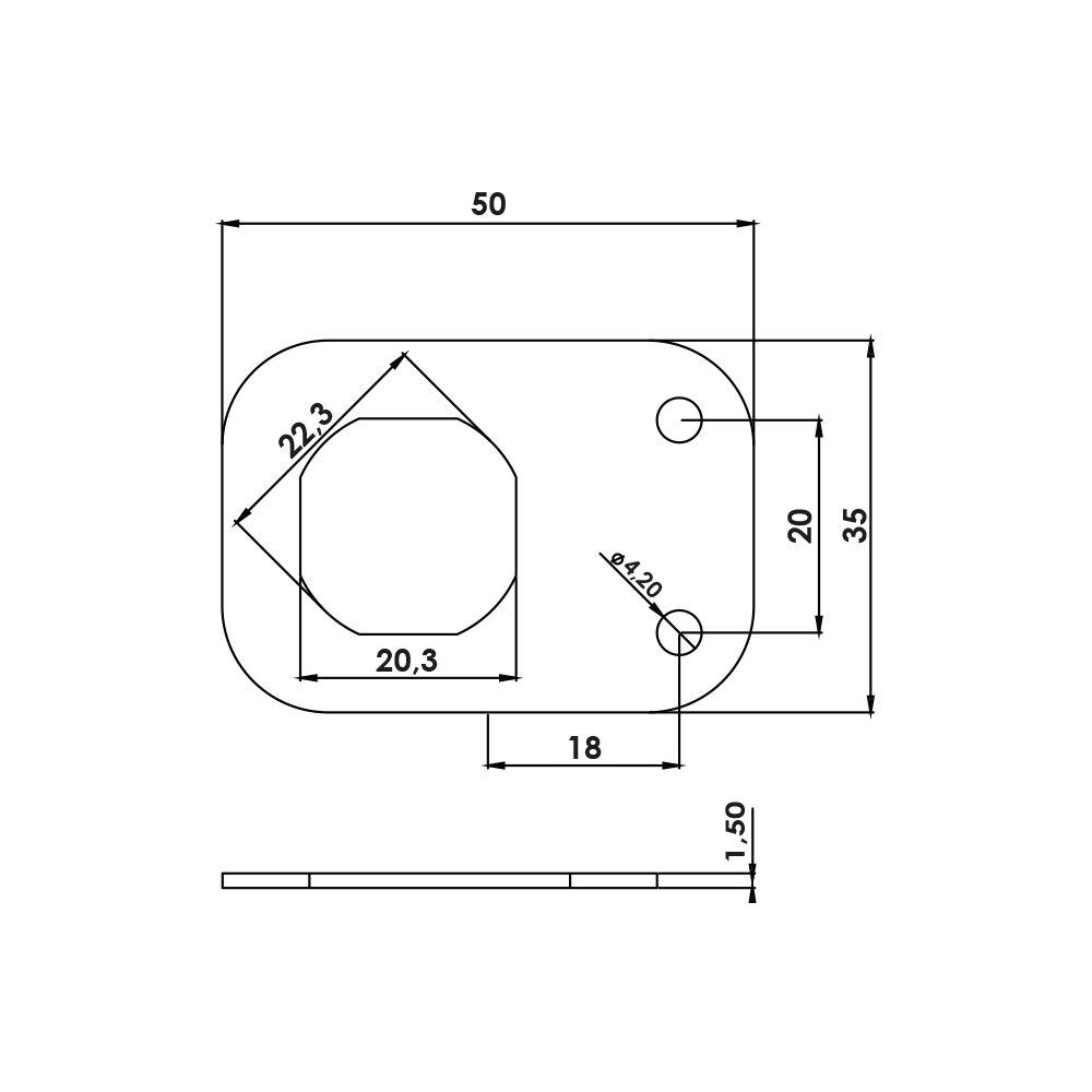 Piastra di fissaggio per serratura SP01.2.1