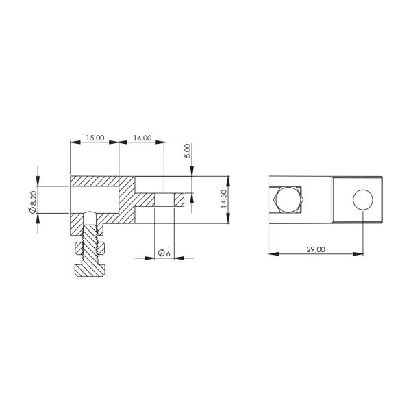Adattatore per aste tonde ICT01.1.1