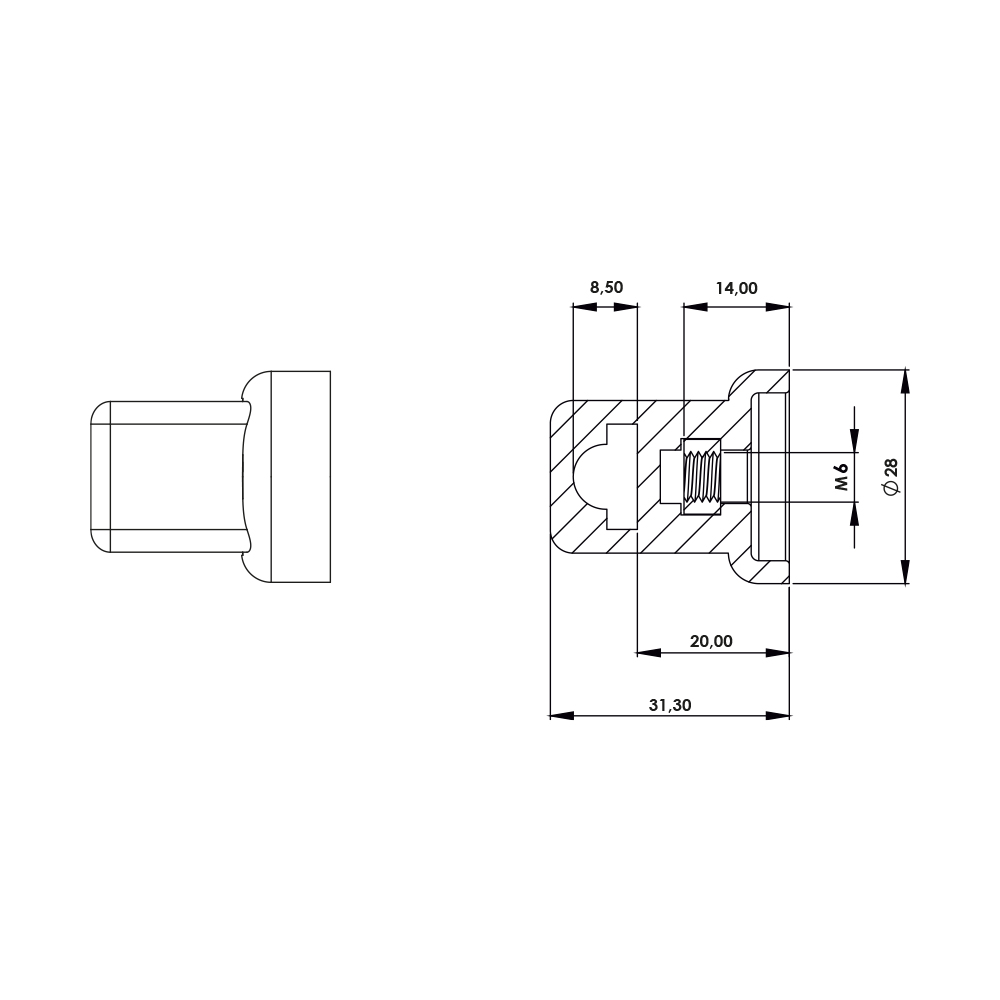 Guida per asta rotonda