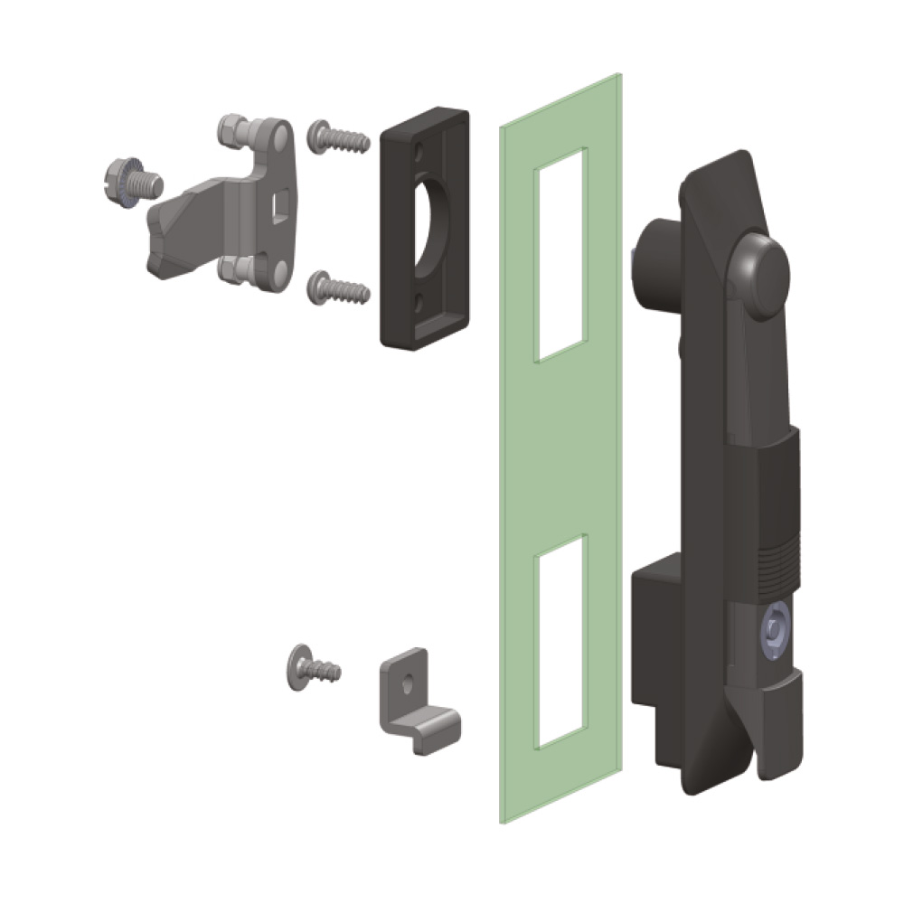 Maniglia girevole in plastica con serratura KI21