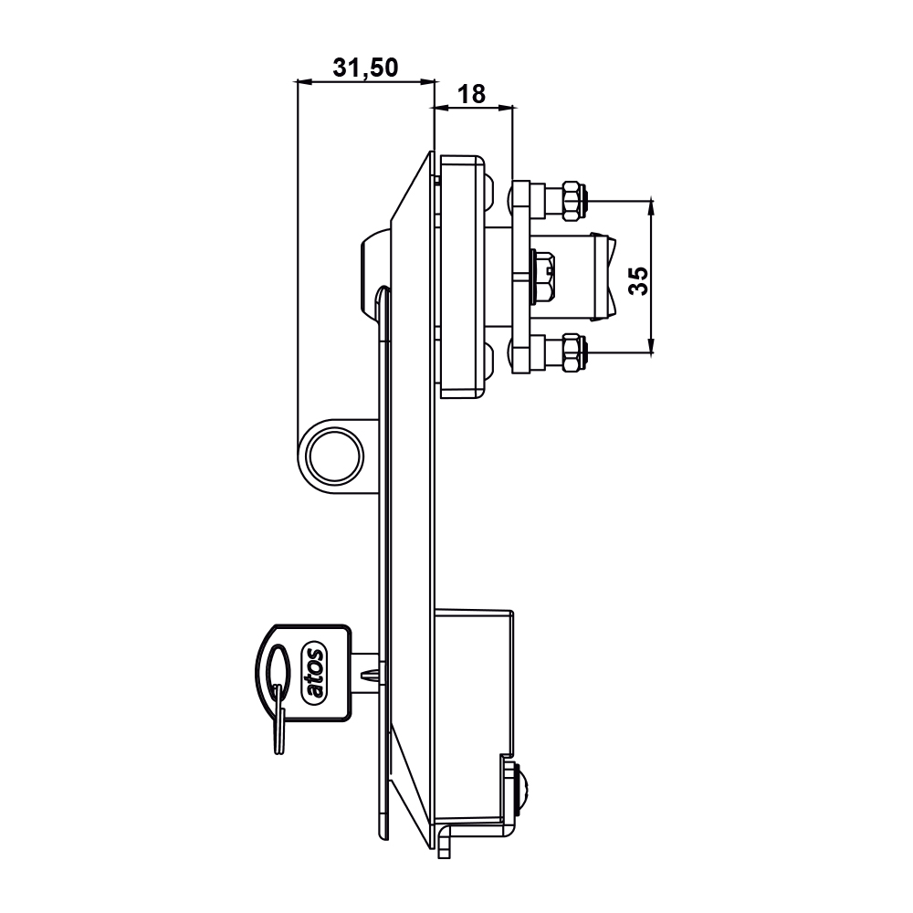 Maniglia girevole ki29 con lucchetto