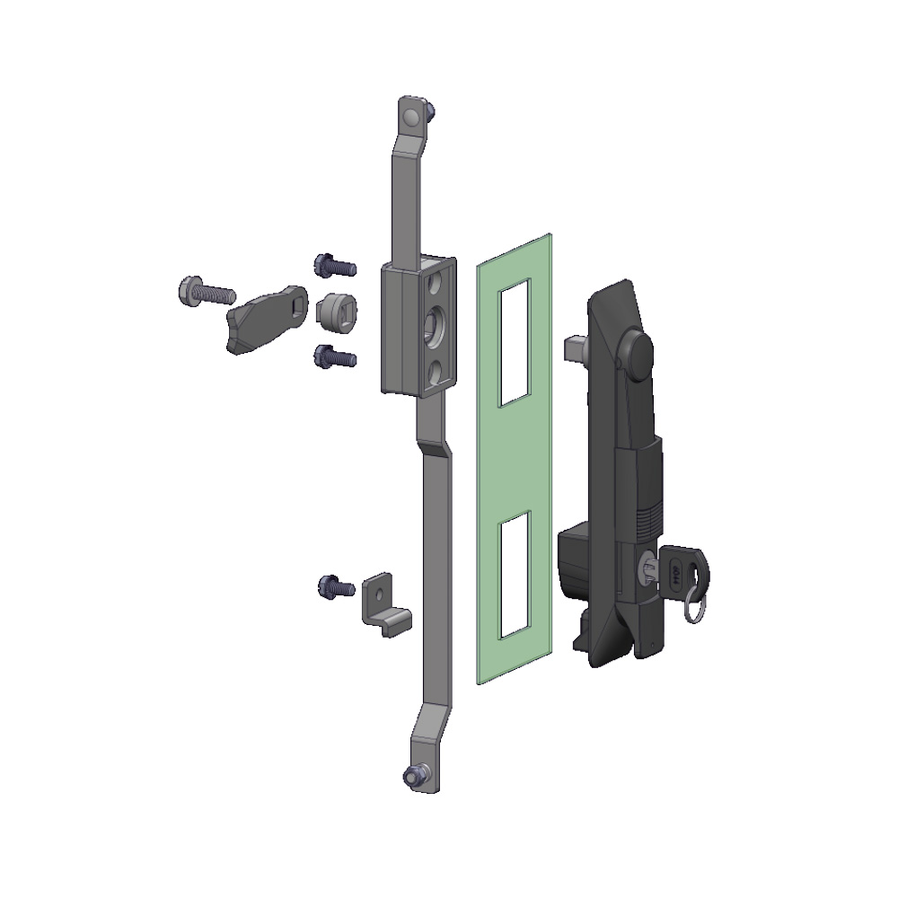 Maniglia girevole in zama con serratura KI32