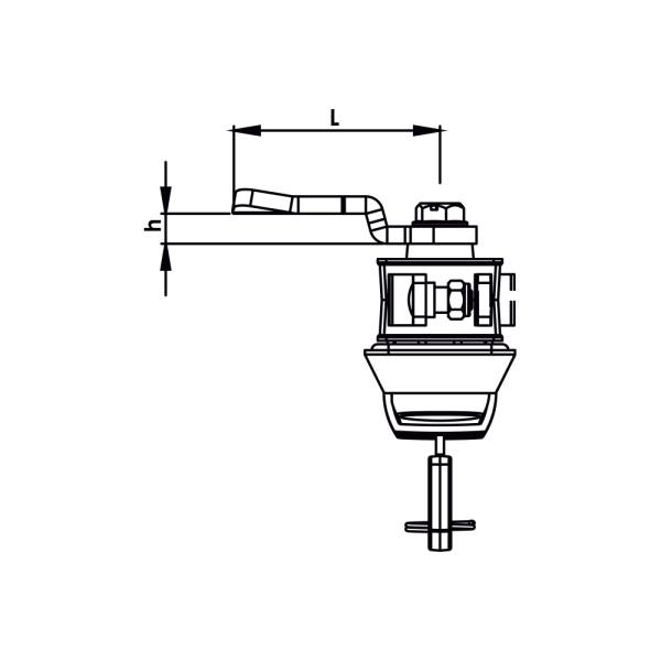 Maniglia girevole in zama con serratura KI32