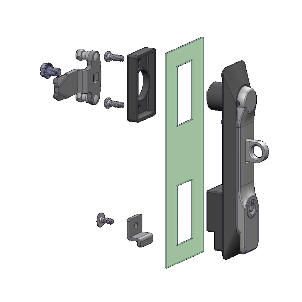 Maniglia girevole in plastica e zama per chiusura con lucchetto KI35