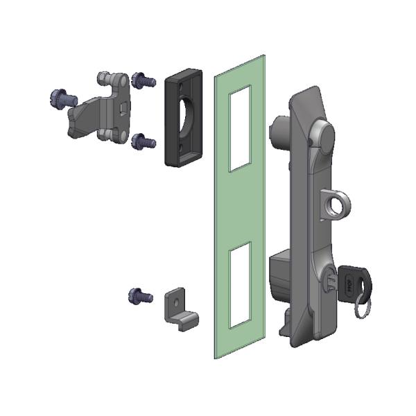 Maniglia girevole in zama per chiusura con lucchetto KI55