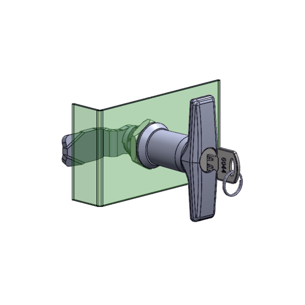Serrature con maniglia a T in zama cromata o nera