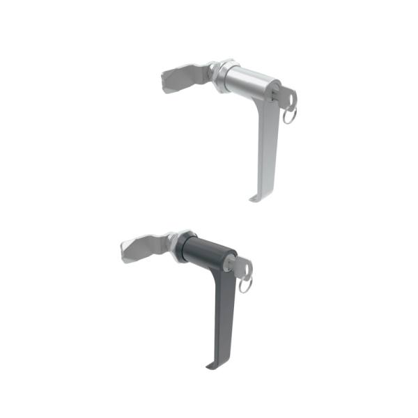 Serrature con maniglia a L in zama cromata o nera Serrature con maniglia a L in zama cromata o nera