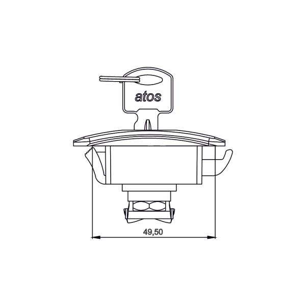 Serratura un quarto di giro a incastro in plastica nera KM15