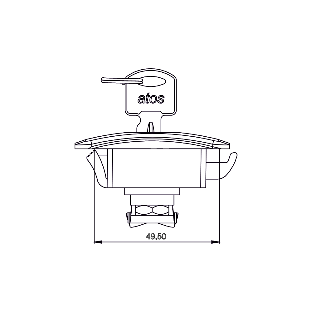 Serratura un quarto di giro a incastro in plastica nera KM15