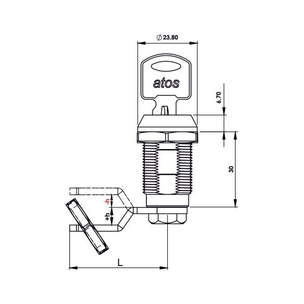 Serratura a cilindro in zama rotazione KM21