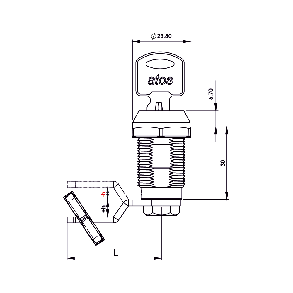 Serratura a cilindro in zama rotazione KM21