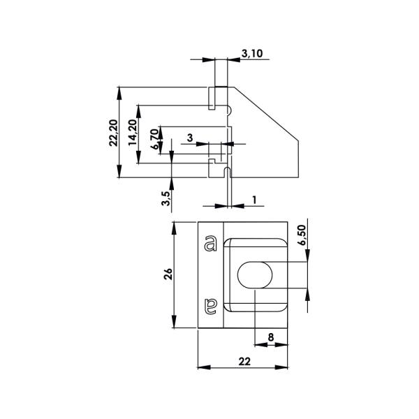 Guida per asta piatta - ILY02.35