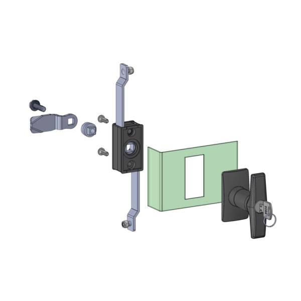 Serratura ad asta con maniglia a T