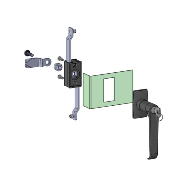 Serratura ad asta con maniglia a L