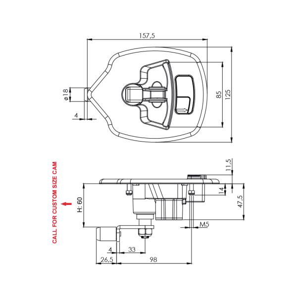 Serratura per armadi metallici e quadri elettrici - KK13