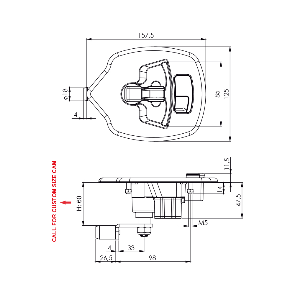 Serratura per armadi metallici e quadri elettrici – KK13